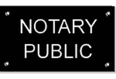 Notary Public | Wall Sign | Plastic | Black